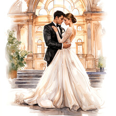 Wall Mural - bride and groom