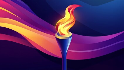 Wall Mural - Flame and colorful background concept for Olympic games banners