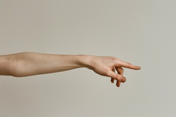Poster - A person's hand extending towards an unknown object or person