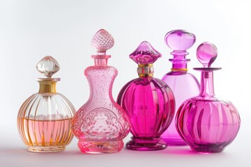 Poster - Assorted colorful glass bottles arranged together