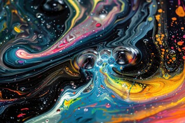 Poster - A detailed view of a vibrant liquid art piece