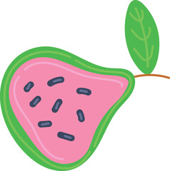 Wall Mural - Guava color icon. Exotic fruit. Tropical nature