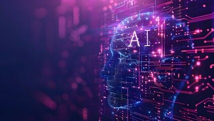 Poster - A human head with the letters 