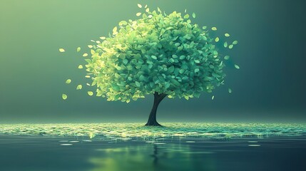 A tall tree covered in rich green leaves picture