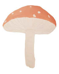 Poster - PNG Red and white dot mushroom in the garden painting fungus agaric.