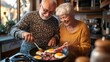 © Salsabila Ariadina - The couple fries bacon and eggs together, sharing smiles and warmth while enjoying their morning routine