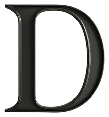 Canvas Print - PNG Letter D number black font.