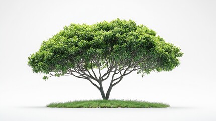 Aufkleber - Isolated green tree on white background Trees isolated on white background tropical trees isolated used for design advertising and architecture : Generative AI