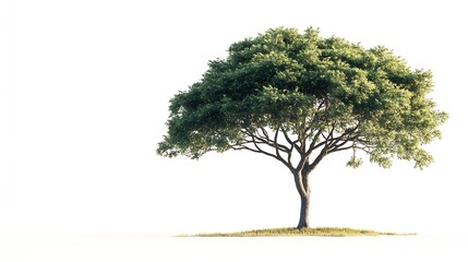 Aufkleber - Vibrant foliage lone big tree isolated on white background Evergreen wild trunk for design Tropical colorful exotic lush plant Tree green leaf garden decor Forest wood in summer season : Generative AI