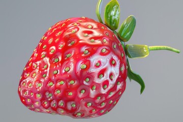 Wall Mural - Fresh strawberry on gray background