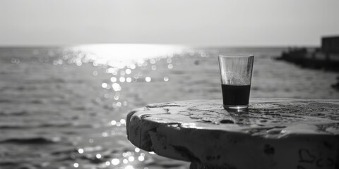 Poster - A glass of water placed on a table with no surrounding context