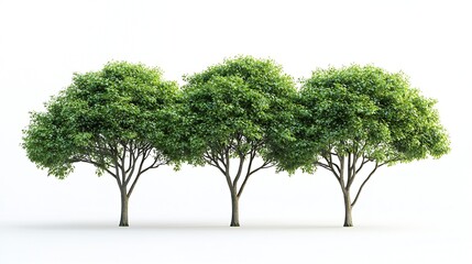 Aufkleber - Trees isolated on white background tropical trees isolated used for design advertising and architecture : Generative AI