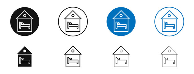 Wall Mural - Accommodation vector icon in black and blue colors