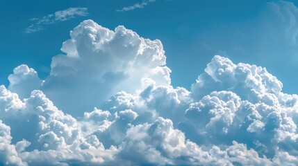 Poster - A single-engine plane flies high above the cloudy blue sky