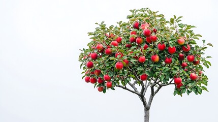 Aufkleber - Apple tree isolated on white background : Generative AI