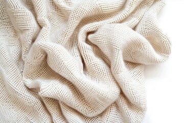Poster - A close-up view of a blanket on a white surface, perfect for use in product photography or design projects