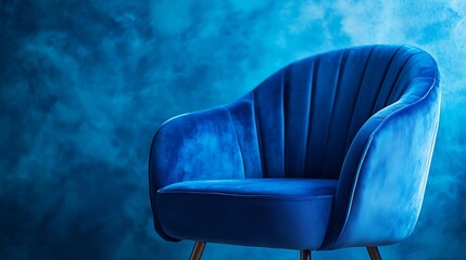 Wall Mural - Blue cool and modern armchair design : Generative AI