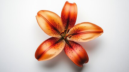 Poster - Lily  flower  on white isolated background with clipping path  Closeup For design View from above  Nature : Generative AI