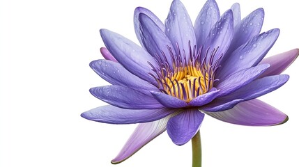 Poster - Purple water lily Blooming water lily flower isolated on white background with clipping path : Generative AI