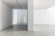 © Ева Поликарпова - A simple, empty room with white walls and floor