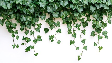 Aufkleber - Plant and flower vine green ivy leaves tropic hanging climbing isolated on white background : Generative AI