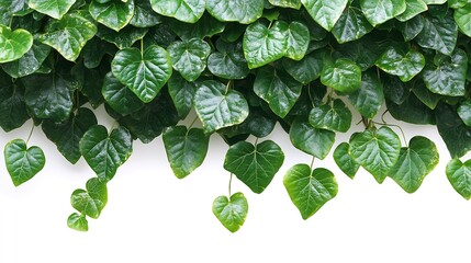 Aufkleber - Green leaves Javanese treebine or Grape ivy Cissus spp jungle vine hanging ivy plant bush isolated on white background with clipping path : Generative AI
