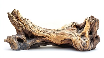 Aufkleber - Driftwood tree root for decorating isolated on white background with clipping path : Generative AI