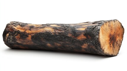Aufkleber - Wood log isolated on a white background : Generative AI