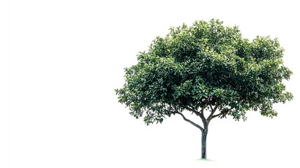 Aufkleber - Isolated green tree on white background Trees isolated on white background tropical trees isolated used for design advertising and architecture : Generative AI