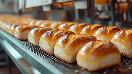 Wall Mural - traditional Brazilian bread known as French bread Industrial production of French bread : Generative AI