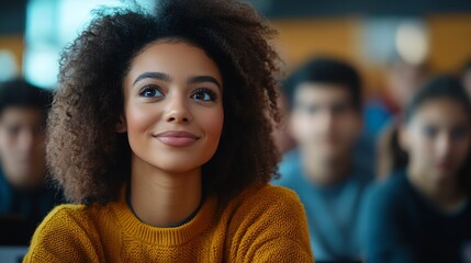 Aufkleber - Teacher Giving Lesson to Diverse Multiethnic Group of Female and Male Students in College Room Learning New Academic Skills on a Computer Lecturer Shares Knowledge with Smart Young Sch : Generative AI