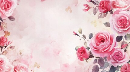  Free hand drawn watercolor Rose blossom drawing white background