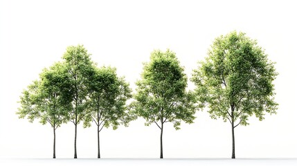 Aufkleber - Tall trees isolated on white background : Generative AI