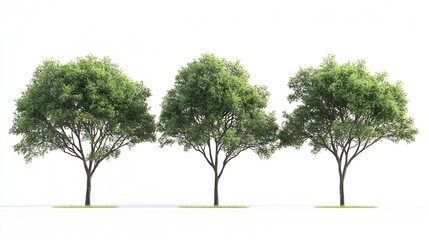 Aufkleber - Trees isolated on white background isolated used for design advertising and architecture : Generative AI