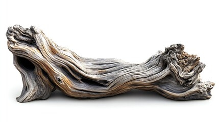 Aufkleber - Driftwood tree root for decorating isolated on white background with clipping path : Generative AI
