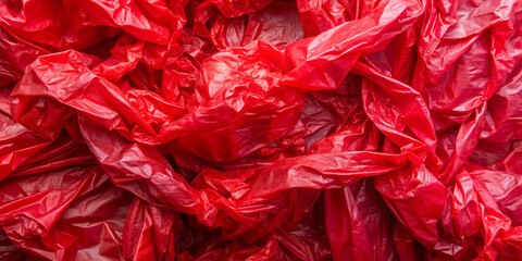 Wall Mural - texture crumpled red plastic bag