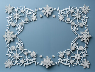 christmas frame with snowflakes