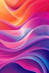 Poster - a colorful abstract background featuring wavy lines and shapes
