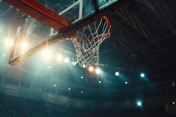 Poster - A basketball net with a ball going through it