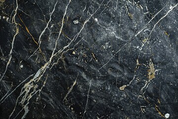 Poster - A close-up shot of a black marble surface with subtle veining and texture