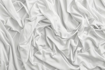 Aufkleber - A close-up shot of a white bed sheet, perfect for representing a clean and tidy bedroom or as a symbol of simplicity