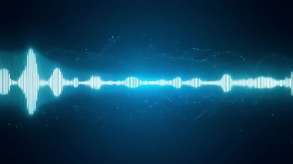 Aufkleber - A dynamic sound wave pattern displays varying amplitudes and frequencies against a dark background, highlighting audio characteristics.