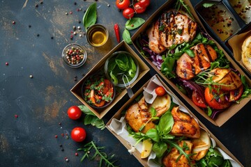 Poster - A table set with various food containers