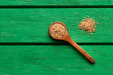 Poster - Amaranthus - Organic amaranth pops on the spoon.