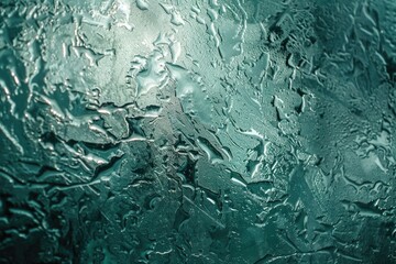 Poster - Close-up of water droplets on a glass surface, suitable for use in scientific or medical contexts