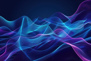 Poster - Abstract wave pattern on a blue and purple background
