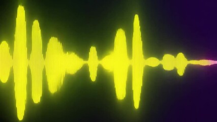 Aufkleber - A vibrant sound wave pattern displays pink and blue peaks against a black backdrop, representing audio frequencies and intensity.