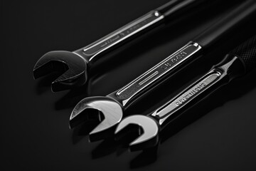 Poster - A pair of wrenches resting on a table, possibly for use or display