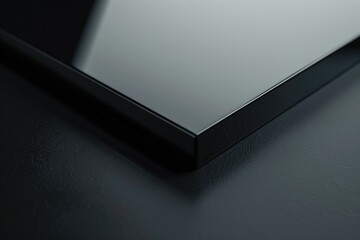 Poster - Close-up view of a laptop computer on a table, suitable for technology-related concepts or business use cases