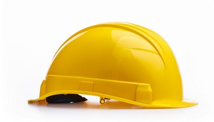 yellow safety helmet or hard cap isolated on white background